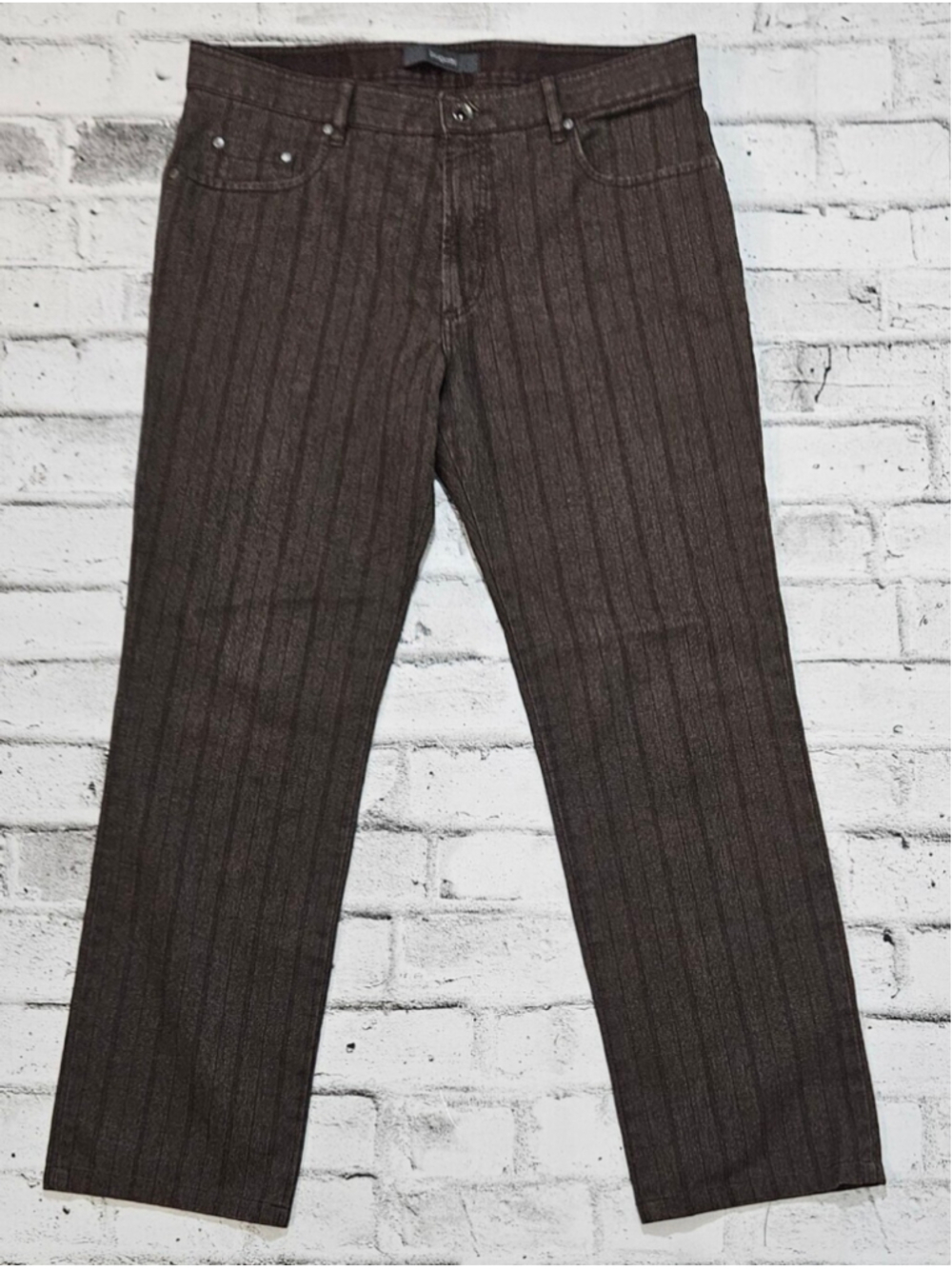 Bugatti Phoenix Brown Textured Pants 36x32 Straight Leg Casual Dress